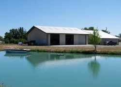 The shop and testing pond